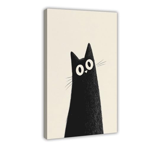 Toile de chat rétro 40x61 cm pour raviver un mur vide et triste