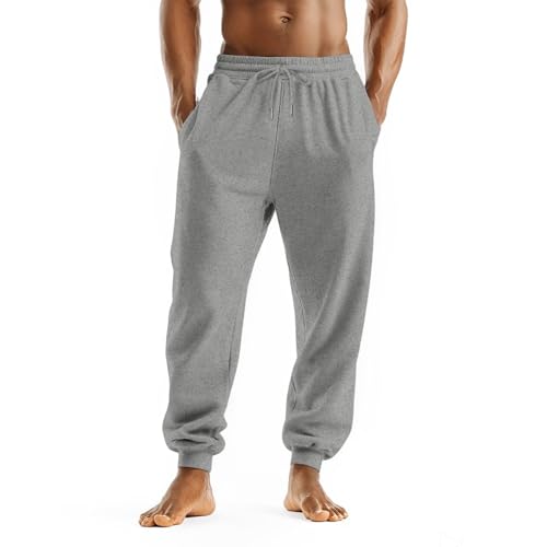 Mens Jogger Sweatpants Casual Drawstring Fleece Lined Sweatpants Loose Fit Athletic Workout Joggers with Pockets4