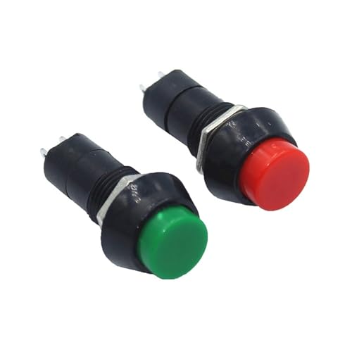 Bouton-poussoir 12mm autobloquant vert avec mécanisme de verrouillage 250V AC