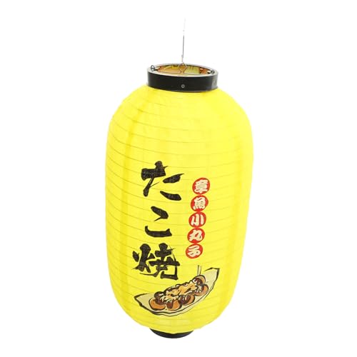 HOMSFOU Farol colgante de estilo japonés para restaurante japonés, duradero, decoración interior al aire libre, linterna amarilla para el hogar y la tienda