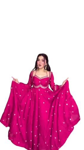 Image of Beautiful Embroidered Anarkali Gown for Women ||Festive Outfit with Intricate Detailing