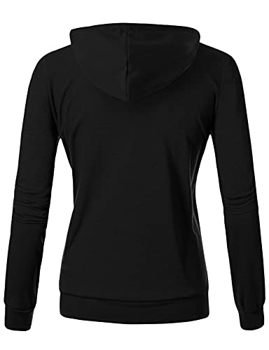 Image of GIVON Womens Casual Zip Up Hoodie Cotton Blend Soft Fabric Basic Layering Hooded Jacket with Kangaroo Pocket