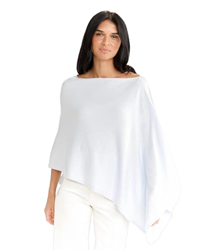 Caroline Grace Cashmere Blend Poncho by Alashan Lightweight & Super Soft - 95% Cotton 5% Cashmere - Great Gift Item