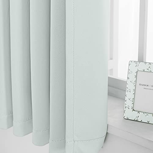 Maiher Pinch Pleat Curtain Indoor Outdoor, Room Darkening Thermal Insulated Solid Color Drape For Bedroom, Living Room, Bluish White, 54" W X 72" L, 1 Panel #TOP5