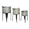 Creative co op silver metal bucketsplanters set of 3 sizes  urban country home decor