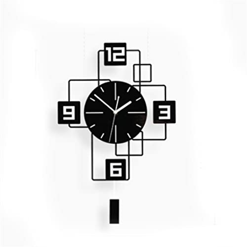 Horloge murale carrée noire stickers design moderne pour décoration de salon