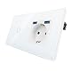 Steckdosen-Lichtschalter CNBINGO Touch mit Schuko-Steckdose und USB-Ports