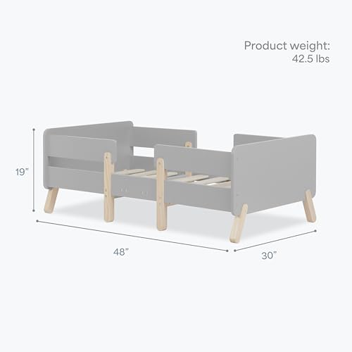 Dream On Me Osko Convertible Toddler Bed Made with Sustainable New Zealand Pinewood in Grey, BSA & Greenguard Gold Certified, Non-Toxic Finish - image 3