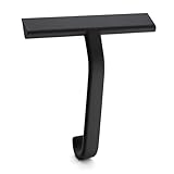 Livoanah Shower Squeegee for Glass Doors - Squeegee for Shower Glass - All-One-Piece Silicone Cleaner with Hook, Professional Tool for Bathroom Window, Mirror, Tile, Car & Kitchen (Black)