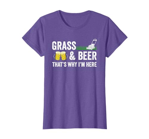 Grass and Beer funny gardening lawn mowing T-Shirt