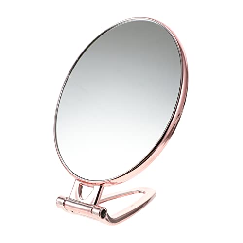 Espejo compacto doble cara color oro rosa portátil