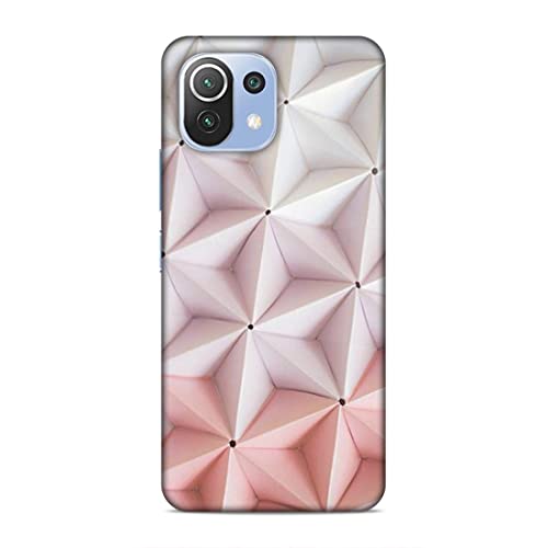 Image of Printed Mobile Back Hard Case Cover for Xiaomi Redmi 11 Lite /Xiaomi Redmi 11 Lite 5G / Xiaomi 11 Lite NE 5G | Pink Stars, Multi Stars Black dot -2180