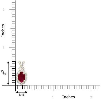 Miniatura 3 de Angara Colgante de rubí natural para mujer, colgante de rubí de estilo vintage con halo de diamantes en oro macizo de 14 quilates, platino