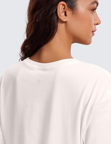 Image of CRZ YOGA Pima Cotton High Neck Crop T-Shirt