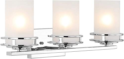 Image of JONATHAN Y Fairfax 3-Light Bathroom Vanity Light 23 inch Metal /Glass, Chrome