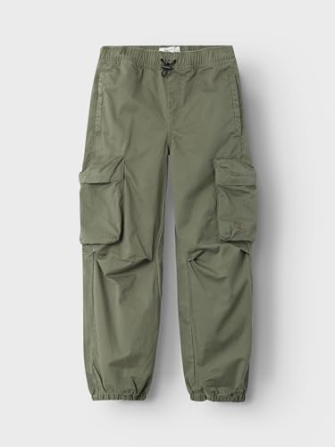 NAME IT Jungen Nkmben Twi Pant 1900-tf Noos Parachutehose, Dusty Olive, 158 EU