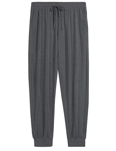 Image of Joyaria Women's Bamboo Viscose Cooling Pajamas Short Sleeve Crewneck Top & Jogger Pajama Pants with Pocket S-XXL