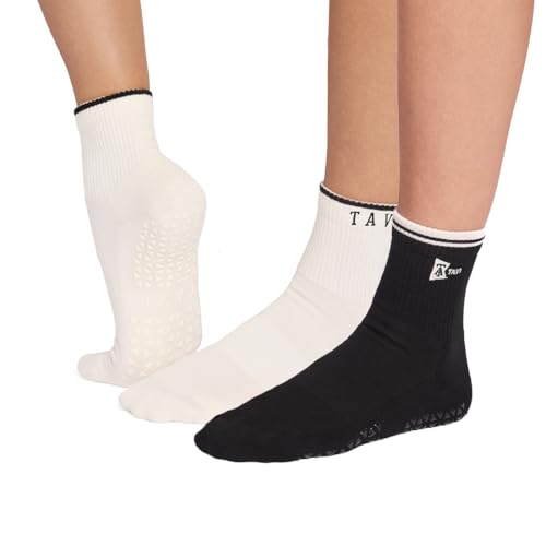 TAVI Aria Pilates Socks with Grips 2-Pack Academia/Morning Light Medium