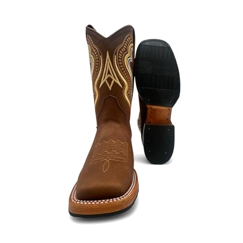 Square Toe Mens Leather Cowboy Western Boot3