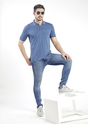 Image of Pro Riders Urban Men's Cotton Rich Polo T-Shirt with Pocket |Regular Fit| Office