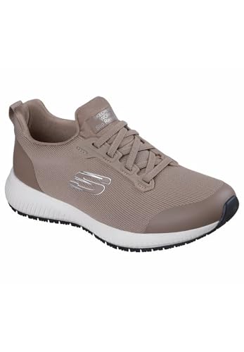 Skechers Squad SrSneaker para Mujer, Punto Plano Gris Pardo, 38 EU