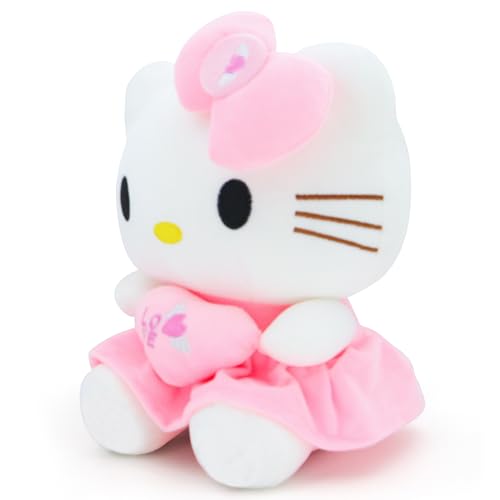 COAQAC Kawaii 7.8-inch Heart Pillow Plush - Soft Cartoon Plush Toy ，Gift for Girls Boys Birthday and Parties (Pink)