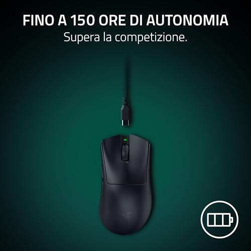 DeathAdder V4 Pro - Mouse senza fili ergonomico per eSport ultraleggero - 56g - 2,4 Ghz Hyperspeed - Focus Pro 45K Sensore - 8K Hz Polling - Ottici Switches Gen-4 - PC/Mac | Nero - Mouse gaming - Immagine 7