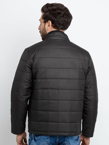 Image of Status Quo Men's Quilted High Neck Winter Jacket | Durable Polyester Coat