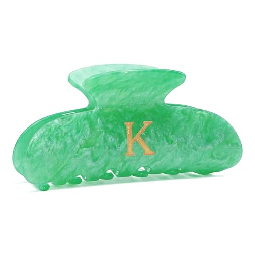 Image of Initial Cute Hair Clips - Letter Elegant Hair Claw Clips, Fashion Glitter Claw Clips Durable Hair Clips, Wedding Gift, Bridesmaid Gifts, Birthday Gifts, Christmas Gift, Green Letter K