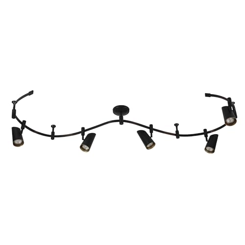 Catalina Lighting Lunar 5-Light LED Flex Track Ceiling Light with Adjustable Heads, Ideal for...