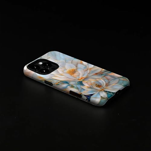 TAMEFOX Case for iPhone 16 Pro,Anti Drop Scratch Frosted Protective Cover Case for Women Girl-Glass Golden Flower - image 7