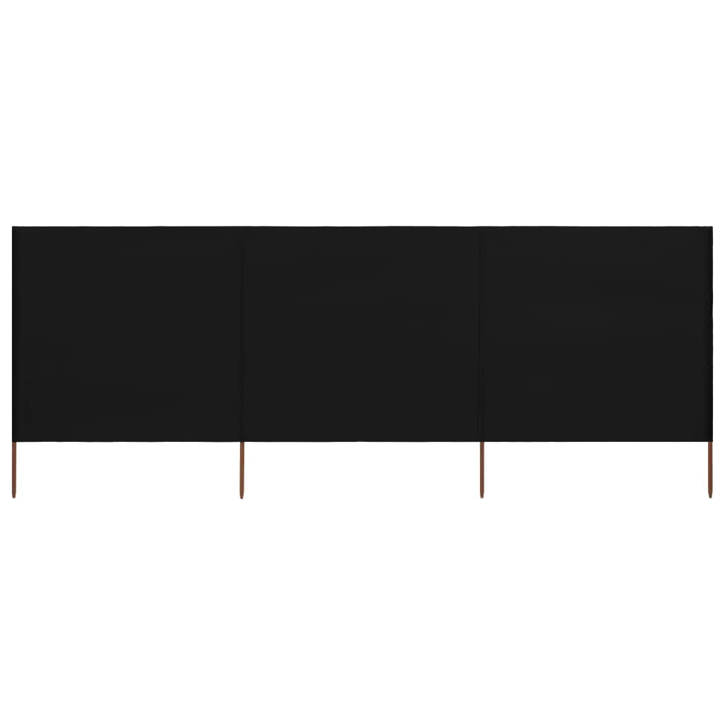 vidaXL 3-Panel Non-Woven Fabric Wind Screen 120cm Black - Versatile Camping Windbreak - Portable Sun Shield and Privacy Screen