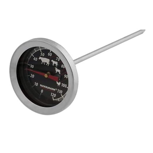 FMprofessional Bratenthermometer, Grillthermometer mit Skala, Fleischthermometer für alle Fleischarten und Backwaren (Länge: ca. 11,5 cm), Menge: 1 Stück