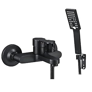 NESHO B3 Mattschwarzes Badewannen-Duschsystem