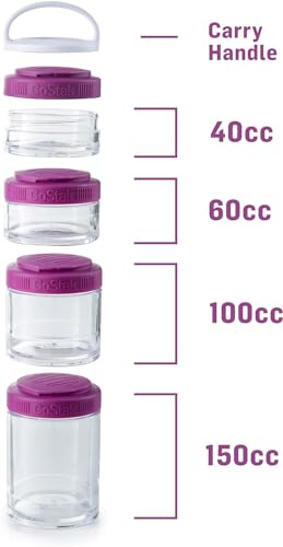 Image of BlenderBottle GoStak Twist n' Lock Storage Jars, 4-Piece Starter Pak, Black (Pack of 12)