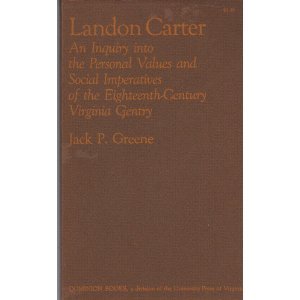 Landon Carter An Inquiry Into the Personal Valu... B0027E0I18 Book Cover