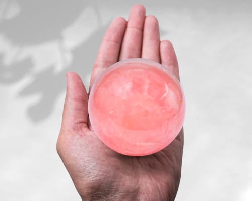 Image of Certified Star Rose Quartz Crystal Ball for Meditation - Premium Crystal Vastu Items for Home and Feng Shui Items for Good Luck - Ideal for Pooja Supplies and Spiritual Practices (3 inch Inch)