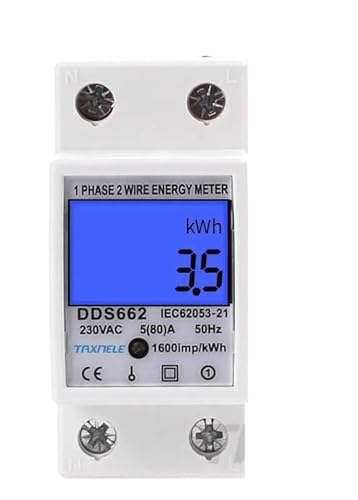 Wattmètre monophasé rail Din LCD rétroéclairé AC 230V compteur électricité