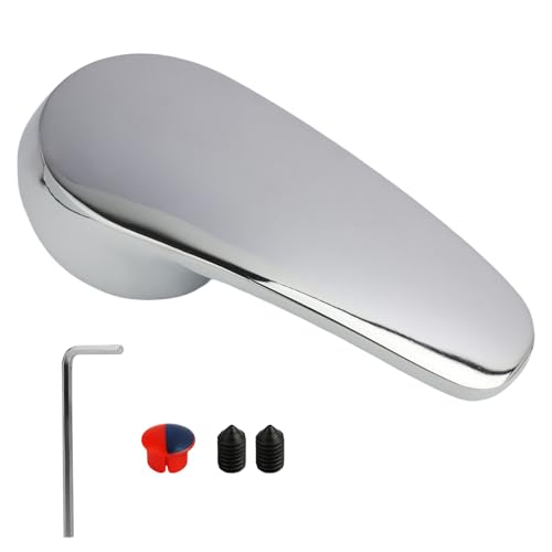 Maniglia universale monoleva da 40 mm per rubinetti in argento, con vite, adatta per acqua calda e fredda, per rubinetti da cucina e bagno, ricambio di facile installazione