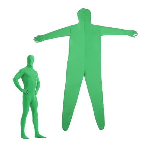 Andoer Green Screen Suit,Full Body Photography Chromakey Green Bodysuit Stretch Unisex for Special Effect Festival Cosplay