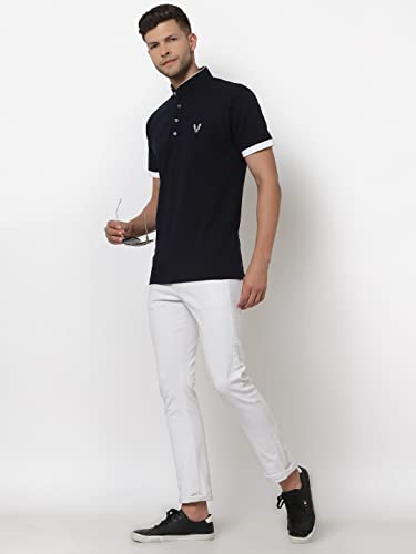 Image of UZARUS Men's Solid Cotton Regular Fit Polo T-Shirt