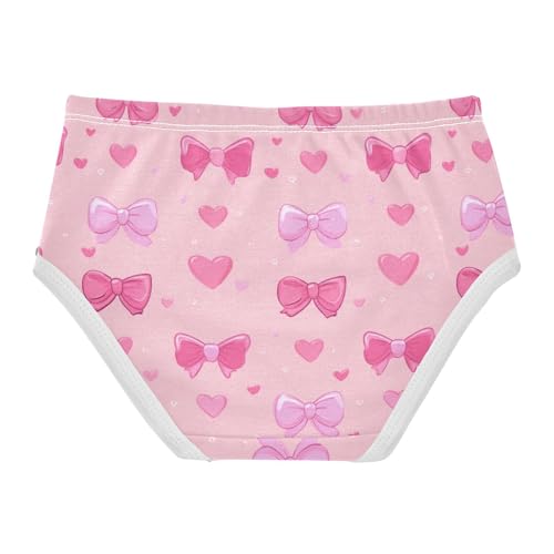 Wusikd Pink Bows Hearts (2) Girls' Underwear Cotton Girls Briefs Soft Toddler Underwear 2T2