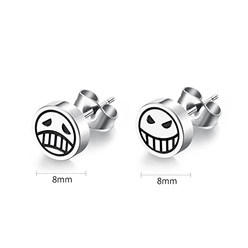 Smiley Face Earrings, Happy Unhappy Stud Earrings, Smiley Face Drop Earrings, Smiley Earrings Sad Earrings, Anime Cosplay Earrings for Men Women2