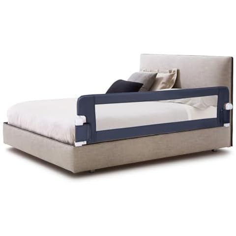 GYMAX Foldable Toddler Bed Rail with Safety Strap Cover