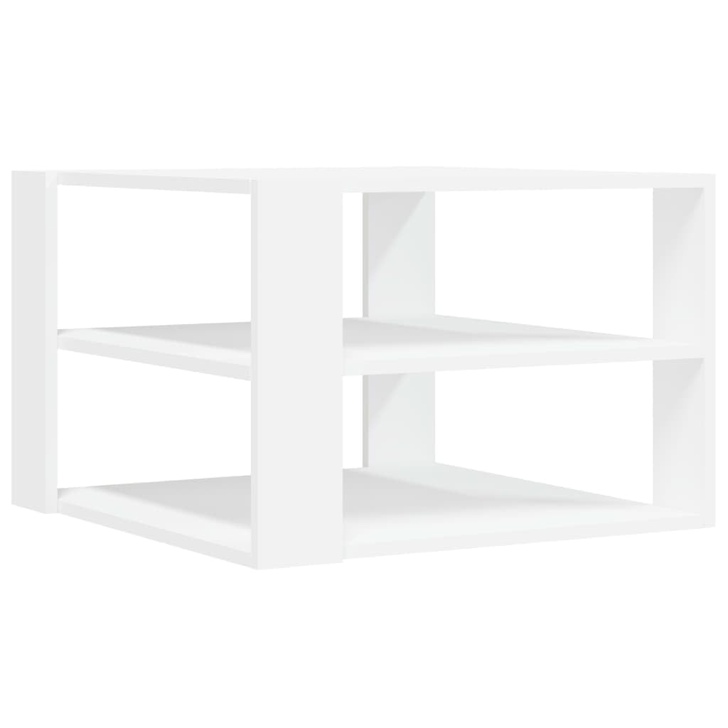 Homgoday Stolik kawowy inżynieria drewno biały 59,5 x 59,5 x 40 cm, konsola pomocnicza stolik do salonu stolik boczny herbata kawa sofa salon meble meble stoliki kawowe meble
