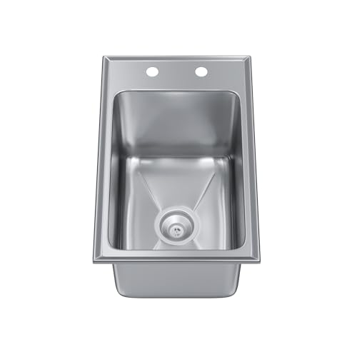 Image of Stainless Steel 1 Compartment Drop-In Sink Bowl 10 in. x 14 in. x 10 in.