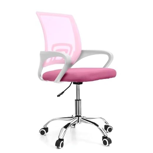 Cadeira de Escritório Secretária Base Cromada com Rodinha Fortt Lisboa Rosa - CSF02-R