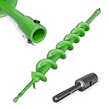 ZENIX Gartenbohrer Erdbohrer für Bohrer 60mm×800mm mit Sicherungsbolzen & Adapter,Mit normaler Bohrmaschine nutzbar, Erdbohrer für Pfahlbohrer Brunnenbohrer Aushubarbeiten, Zaunbau und Garten.