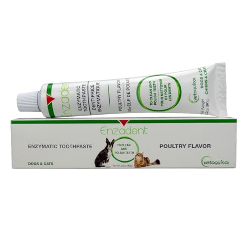 Enzadent Enzymatic Toothpaste - Poultry-Flavored Paste for Cats & Dogs - Supports Healthy Teeth, Gums & Fresh Breath - Easy-to-Use Dental Care - 3.2 oz