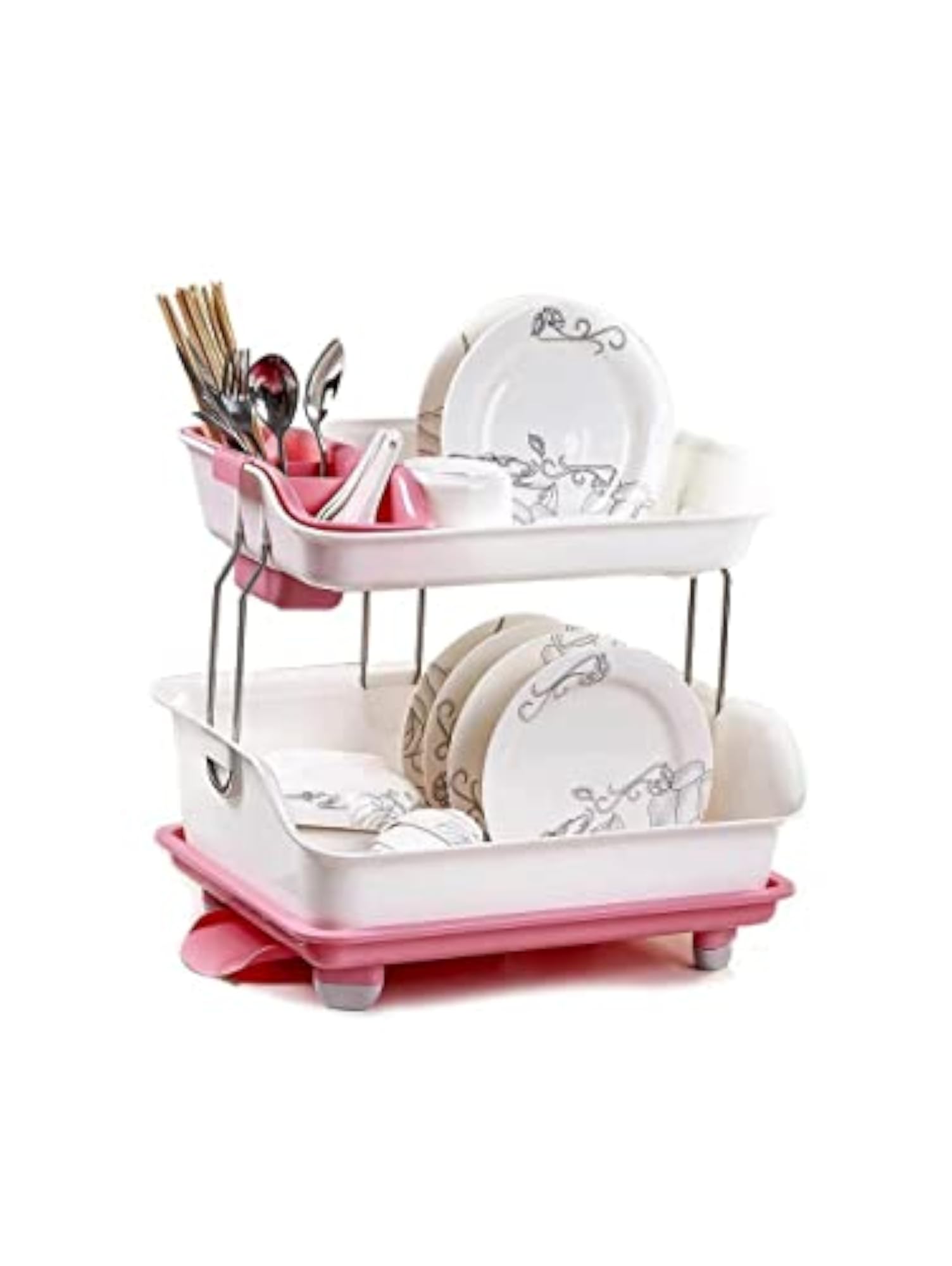 Swades 2 Tier Large Kitchen Sink Dish Drainer Rack, Drying Basket